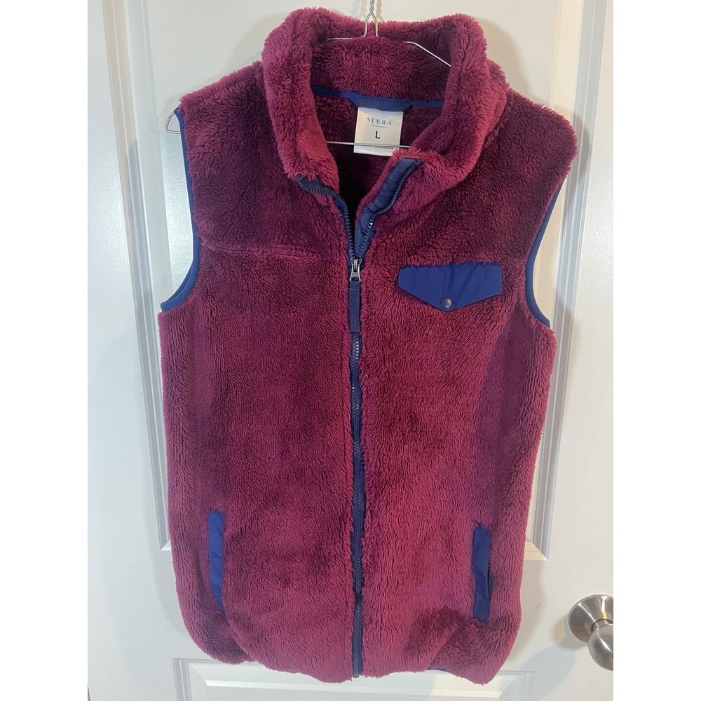 Serra Womens Vest High-Pile Fleece Burgundy L